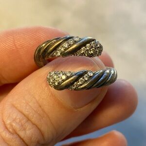 David Yurman Silver Ring w/ Diamonds